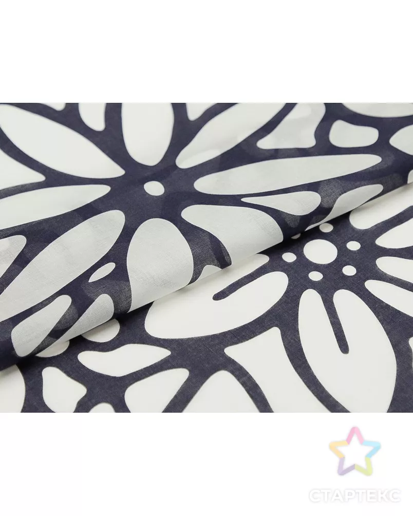 Принтованный батист "Сине-белые цветы" арт. ГТ-9560-1-ГТ3-11458-10-21-1 - рис. 6