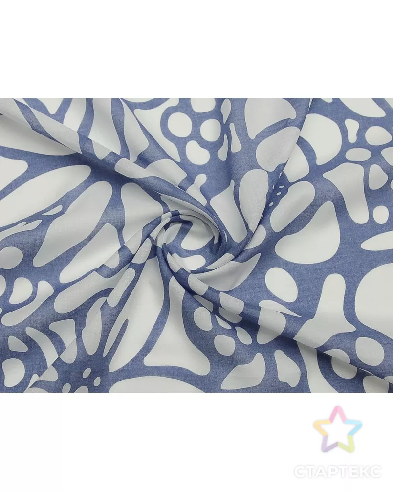 Принтованный батист "Бело-голубые цветы" арт. ГТ-9561-1-ГТ3-11459-10-21-1 - рис. 1