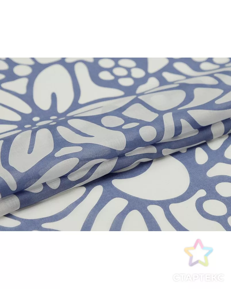 Принтованный батист "Бело-голубые цветы" арт. ГТ-9561-1-ГТ3-11459-10-21-1 - рис. 2