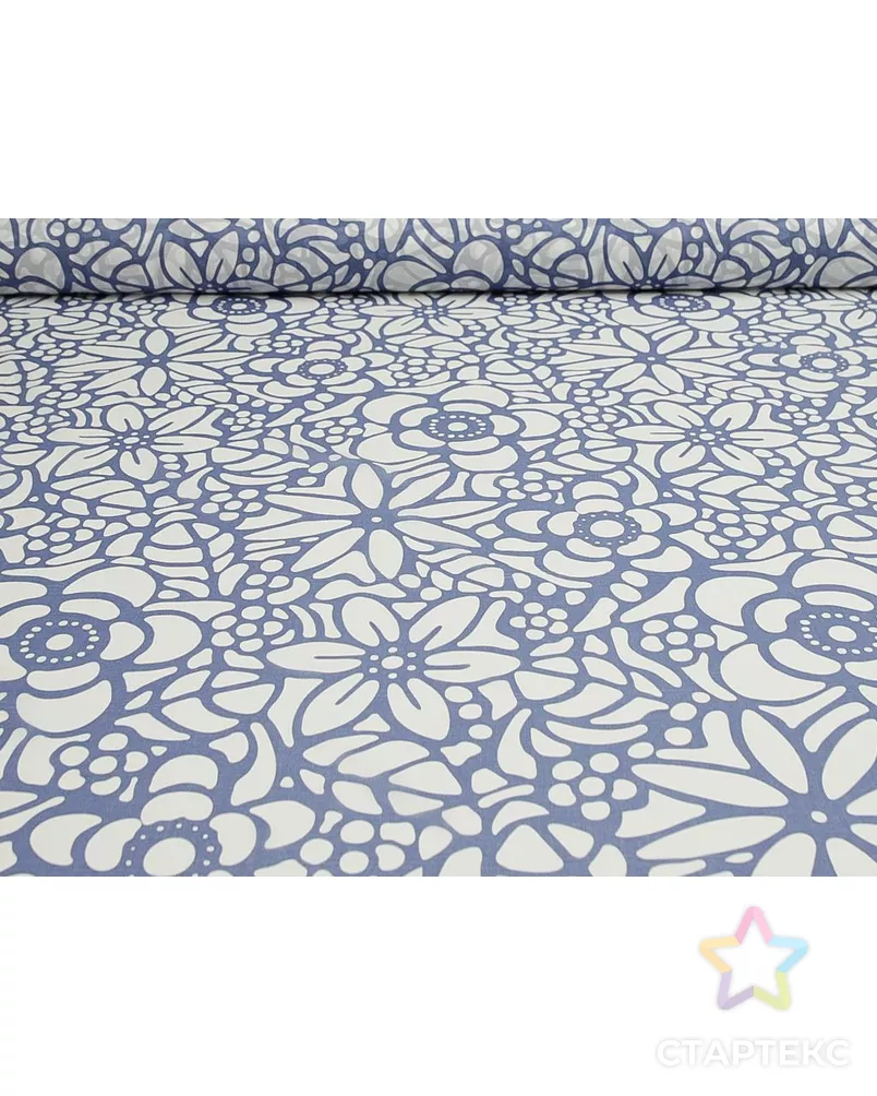 Принтованный батист "Бело-голубые цветы" арт. ГТ-9561-1-ГТ3-11459-10-21-1 - рис. 4
