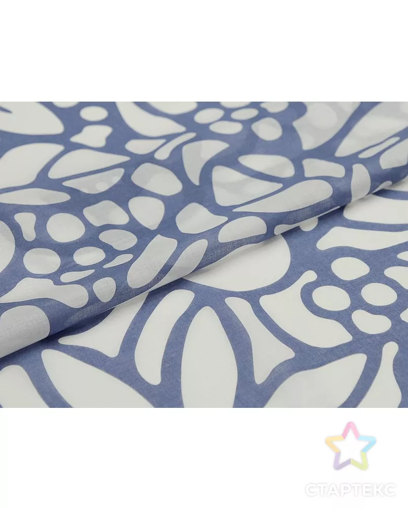 Принтованный батист "Бело-голубые цветы" арт. ГТ-9561-1-ГТ3-11459-10-21-1 - рис. 6