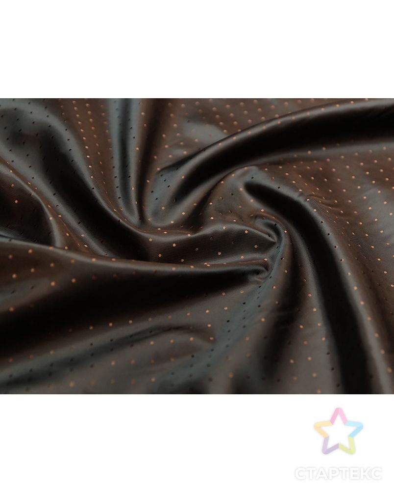 Ткань подкладочная жаккардовая шоколадного цвета в горошек арт. ГТ-4715-1-ГТ-31-6318-9-14-1 1