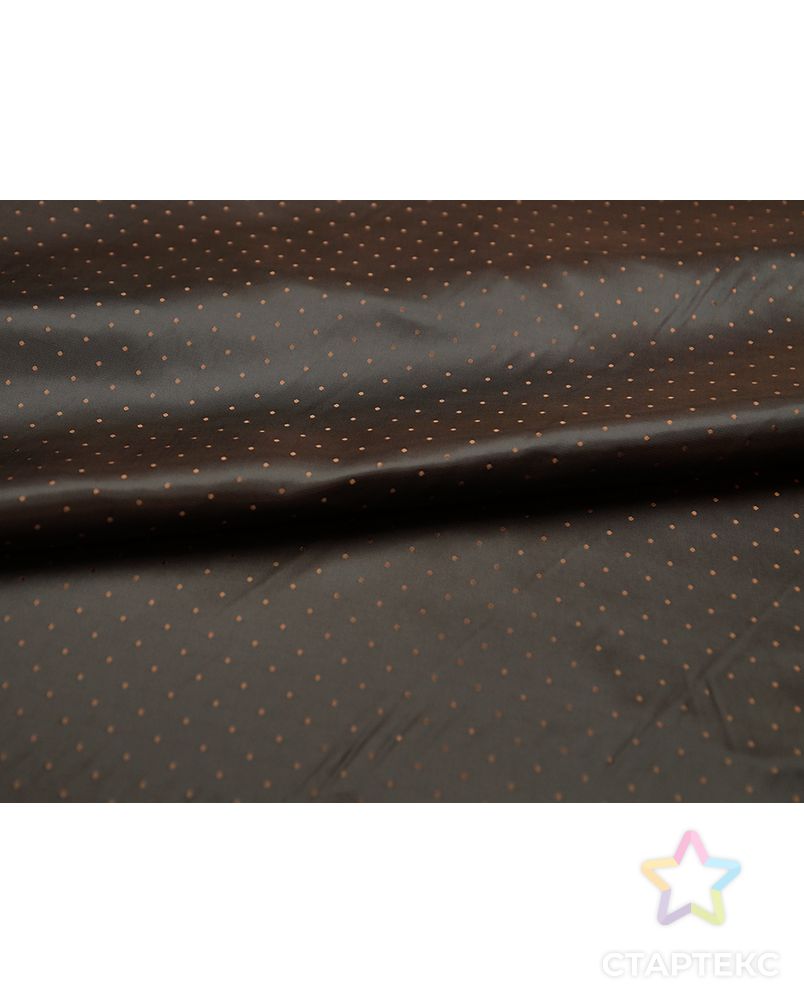 Ткань подкладочная жаккардовая шоколадного цвета в горошек арт. ГТ-4715-1-ГТ-31-6318-9-14-1 2