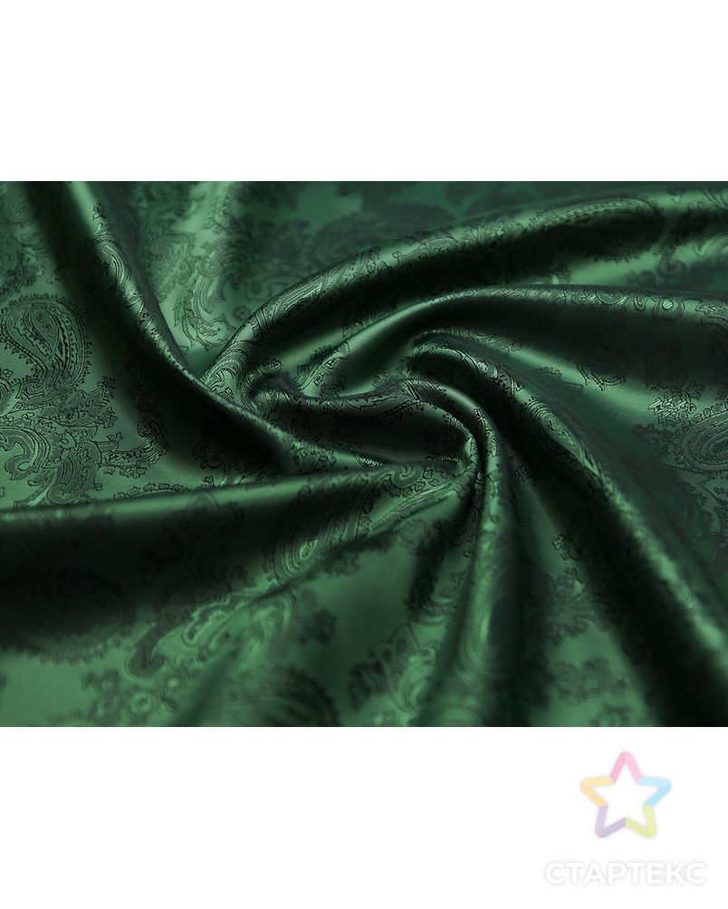 Ткань подкладочная жаккардовая зеленого цвета с огуречным принтом арт. ГТ-4722-1-ГТ-31-6325-8-10-1 1