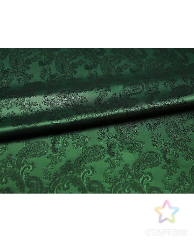 Ткань подкладочная жаккардовая зеленого цвета с огуречным принтом арт. ГТ-4722-1-ГТ-31-6325-8-10-1 2