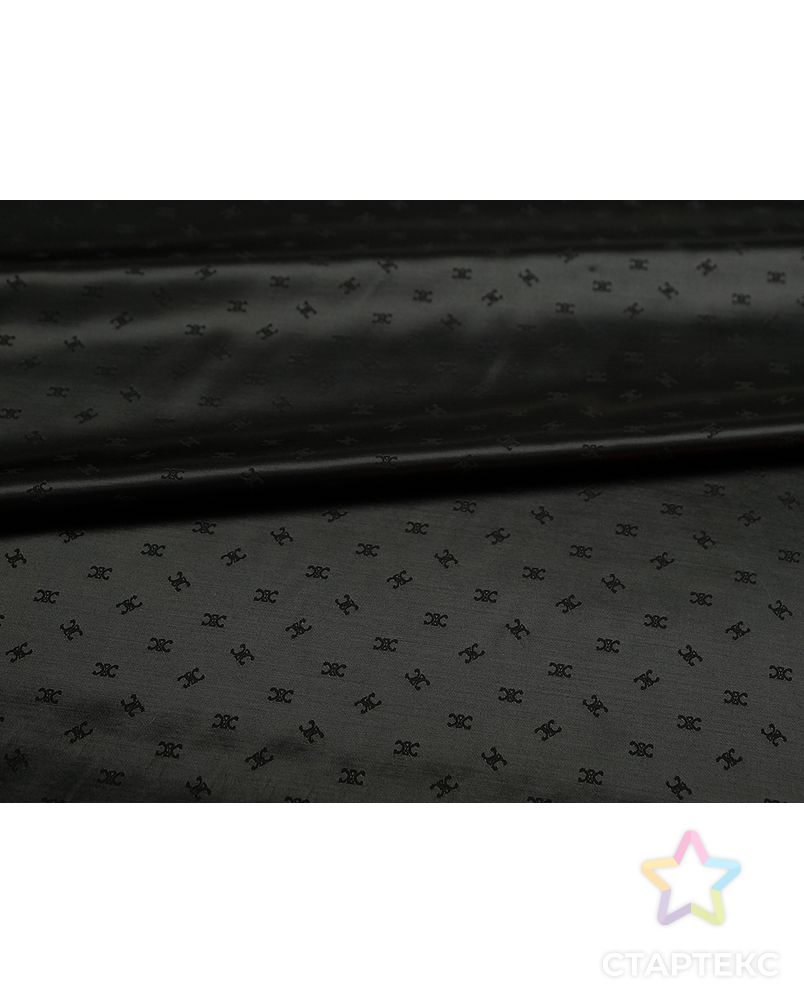 Подкладочная ткань с рисунком "вензеля" на черном фоне арт. ГТ-5315-1-ГТ-31-7041-2-21-1 5