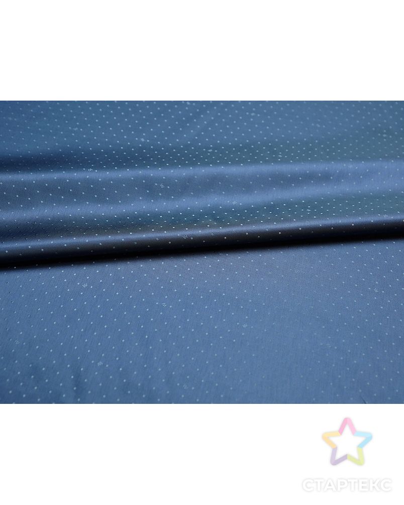 Ткань подкладочная жаккардовая синего цвета в горошек арт. ГТ-5317-1-ГТ-31-7043-9-30-1 2