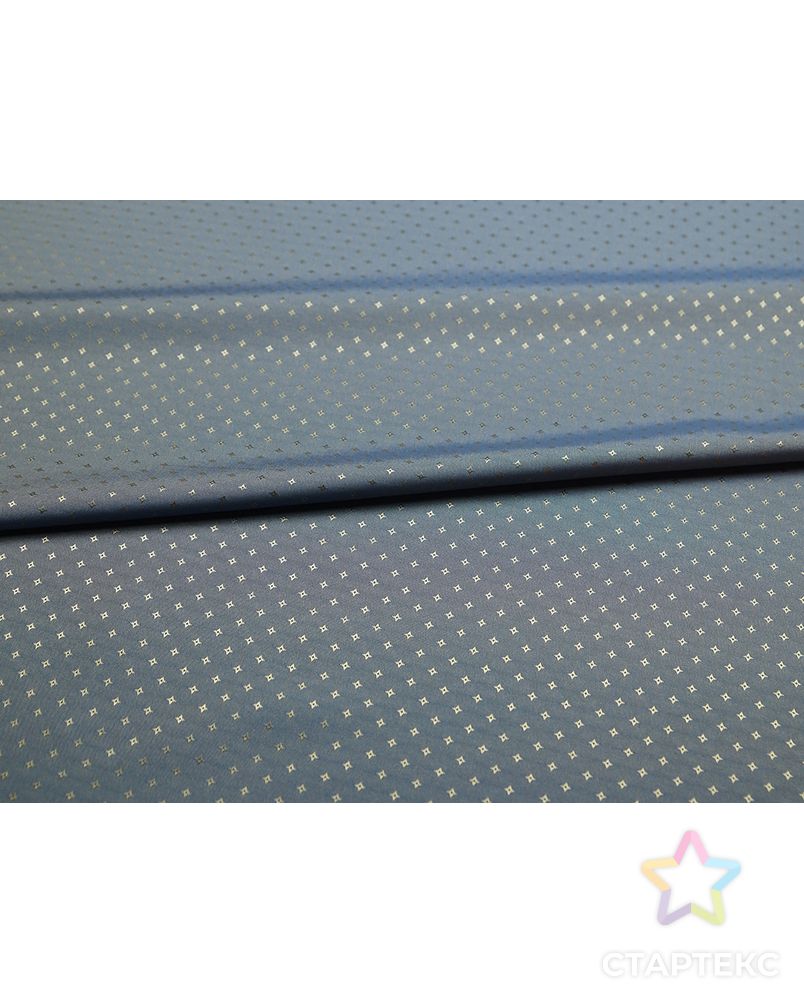 Ткань подкладочная  золотисто-голубого цвета с рисунком "звездочки" арт. ГТ-5319-1-ГТ-31-7045-2-21-1 4