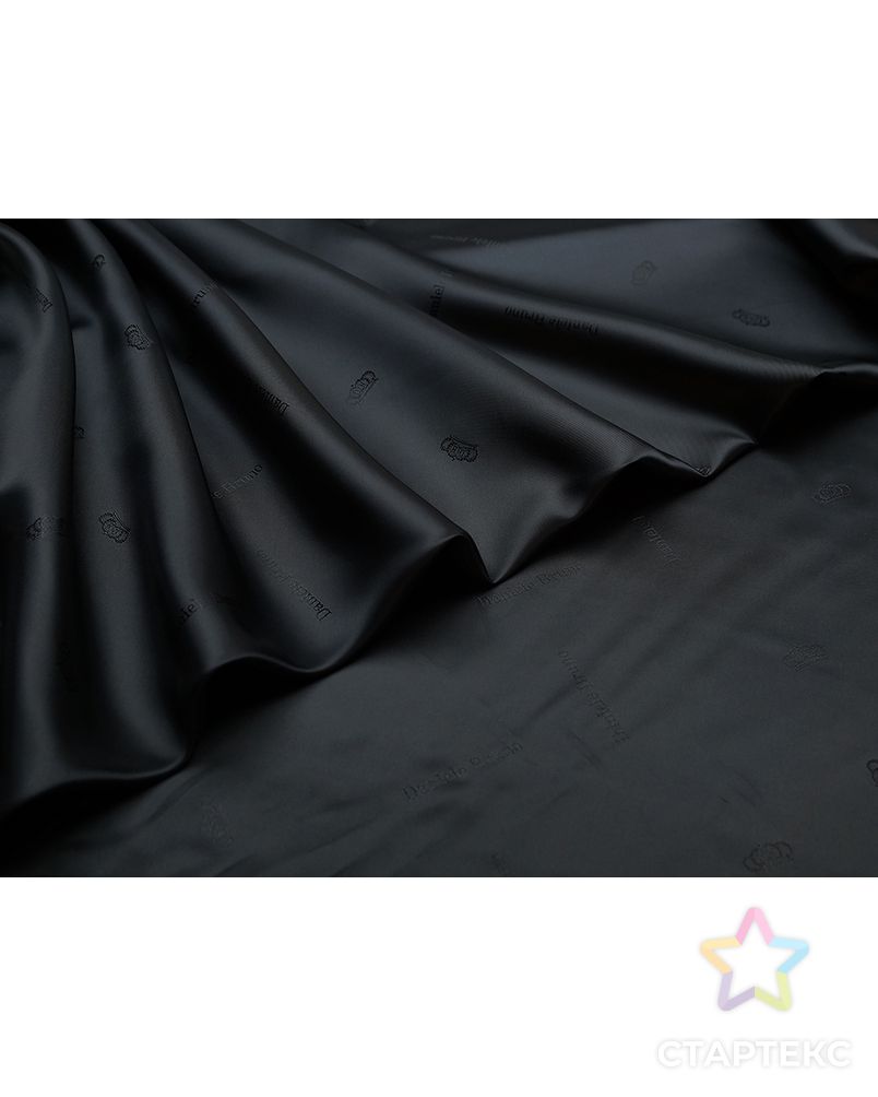 Ткань подкладочная жаккардовая черного цвета с рисунком "короны" арт. ГТ-5324-1-ГТ-31-7050-2-38-1 4