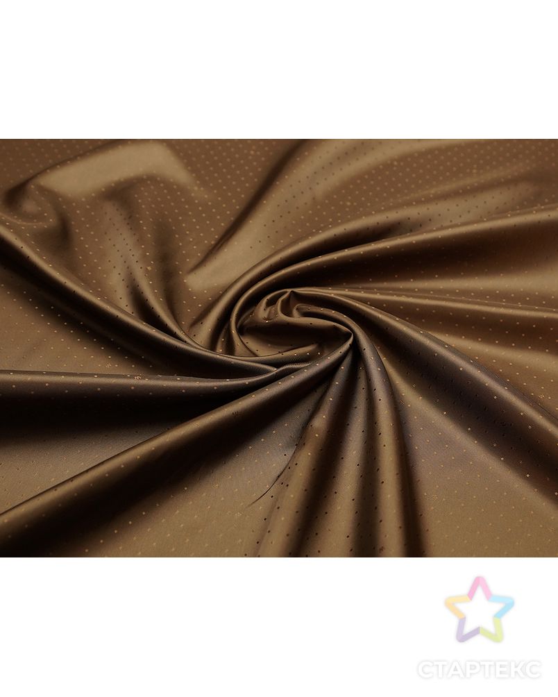 Ткань подкладочная жаккардовая цвета теплого шоколада в горошек арт. ГТ-5379-1-ГТ-31-7062-9-14-1