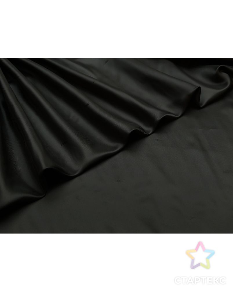 Подкладочная ткань угольно-черного цвета с надписью Joop! арт. ГТ-5424-1-ГТ-31-7172-2-38-1