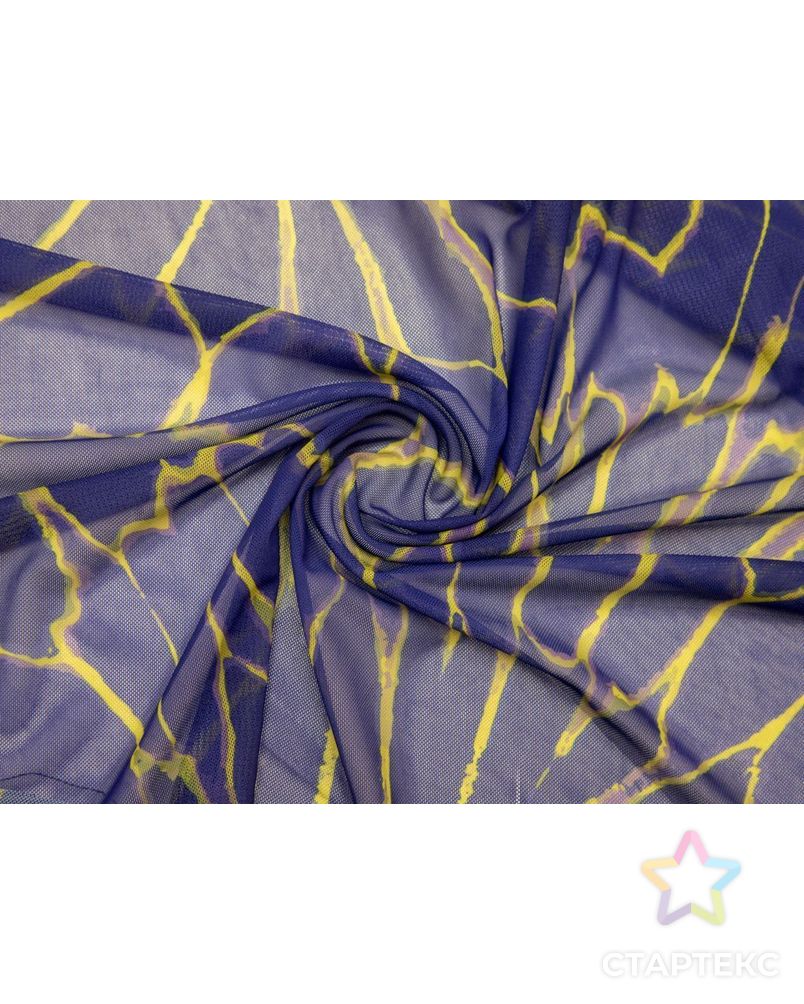 Сетка с принтом "неоновые цветы", цвет лимонно-фиолетовый арт. ГТ-8482-1-ГТ-33-10372-10-21-1 1