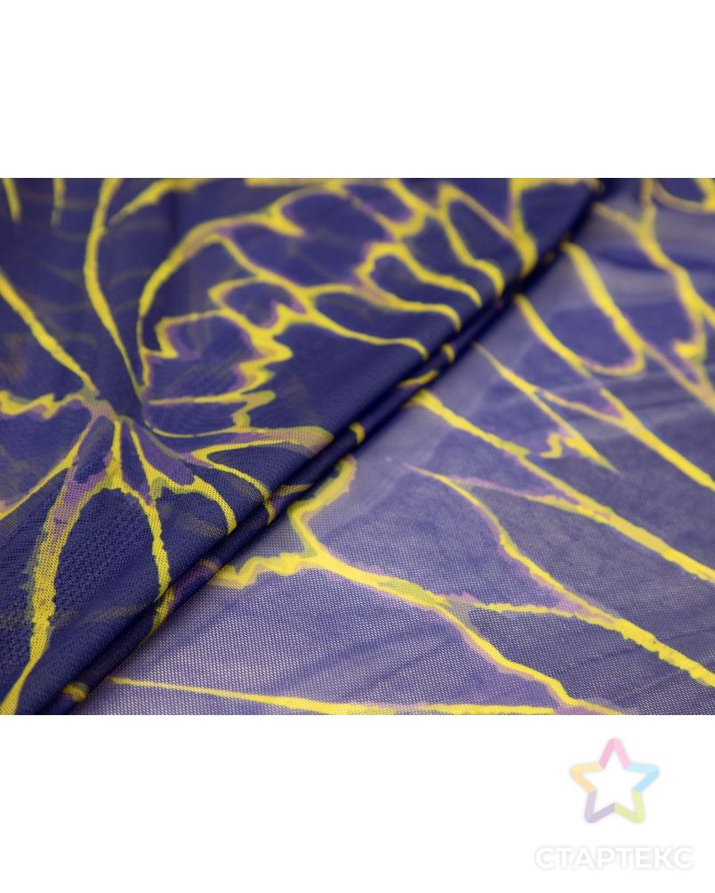 Сетка с принтом "неоновые цветы", цвет лимонно-фиолетовый арт. ГТ-8482-1-ГТ-33-10372-10-21-1 2