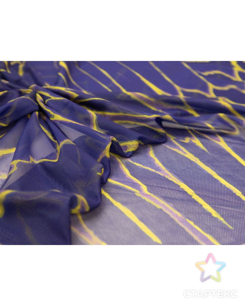 Сетка с принтом "неоновые цветы", цвет лимонно-фиолетовый арт. ГТ-8482-1-ГТ-33-10372-10-21-1 3