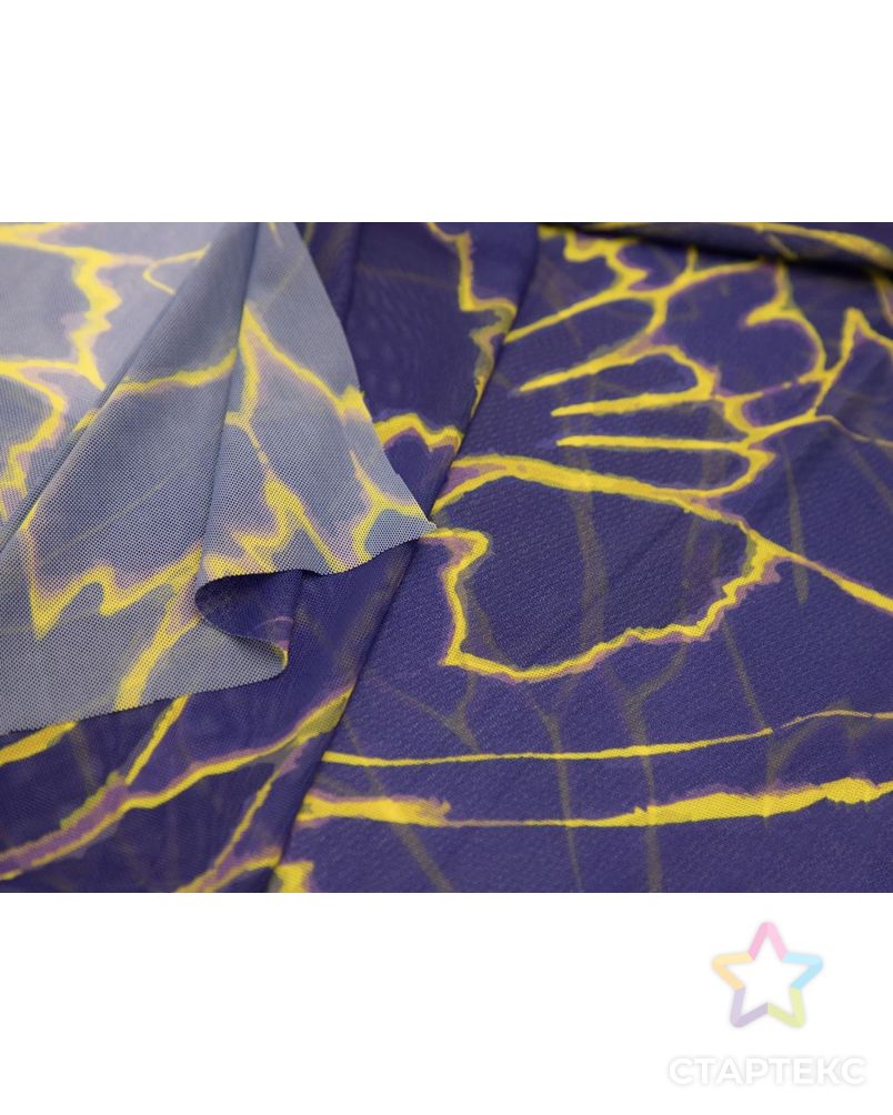 Сетка с принтом "неоновые цветы", цвет лимонно-фиолетовый арт. ГТ-8482-1-ГТ-33-10372-10-21-1 4