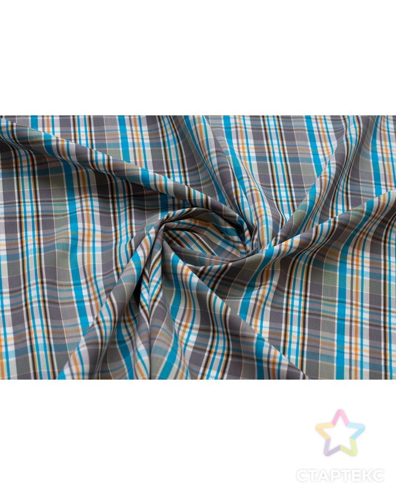 Сорочечная ткань в клетку, цвет серо-голубой арт. ГТ-6105-1-ГТ-34-7918-4-21-1 2