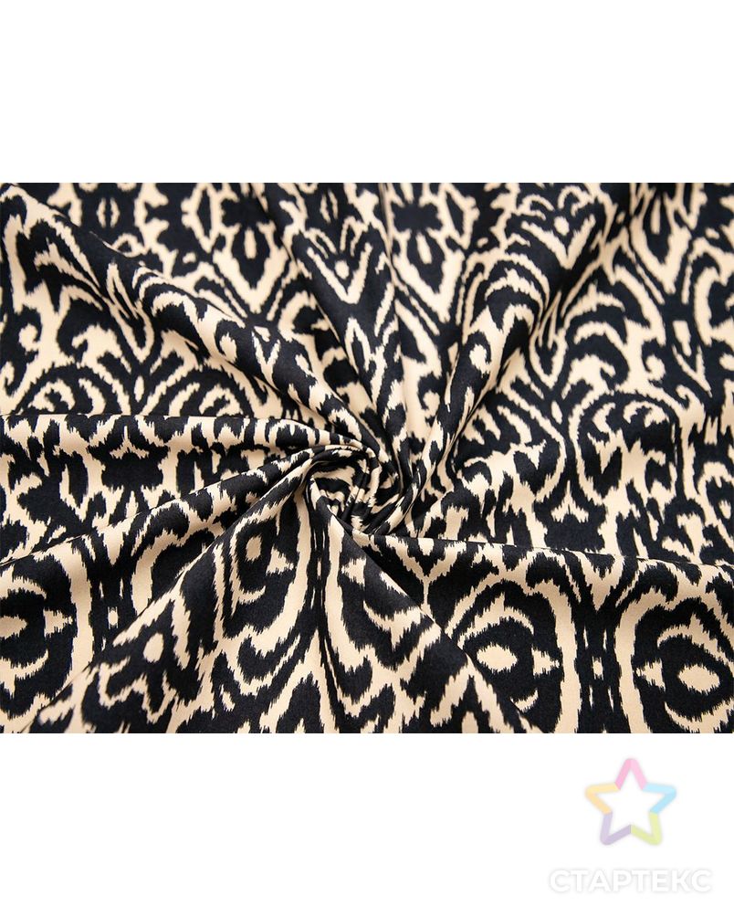 Сорочечная ткань с этническим рисунком, цвет коричнево-черный арт. ГТ-7890-1-ГТ-34-9723-2-21-1 1