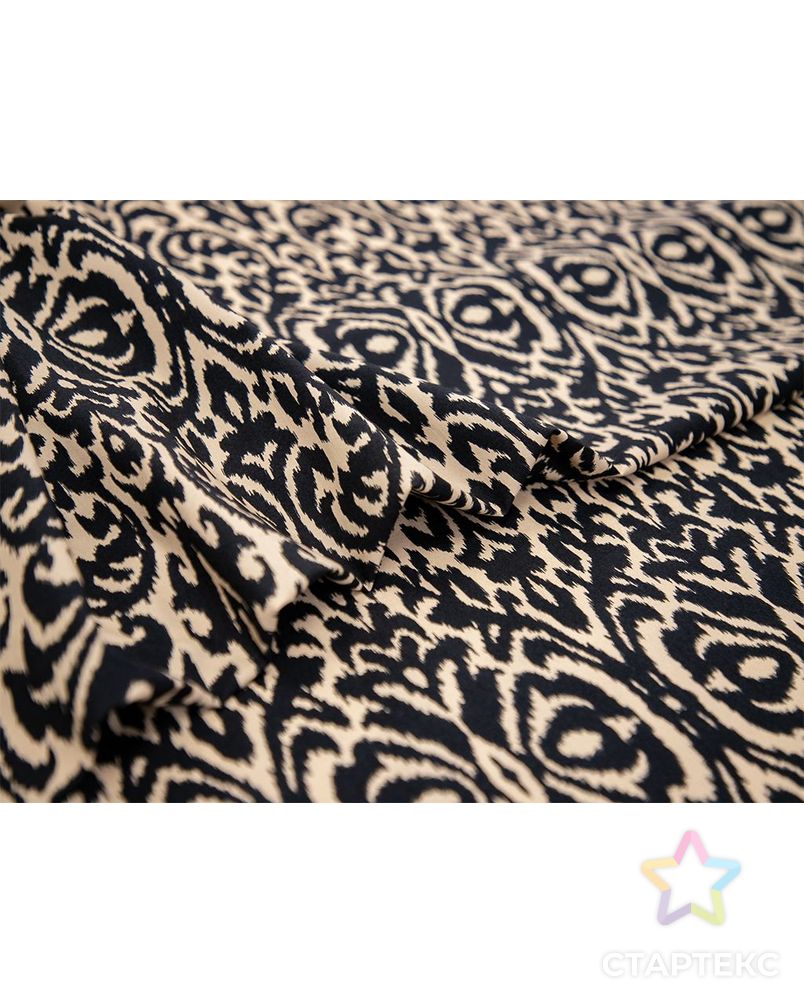 Сорочечная ткань с этническим рисунком, цвет коричнево-черный арт. ГТ-7890-1-ГТ-34-9723-2-21-1 3