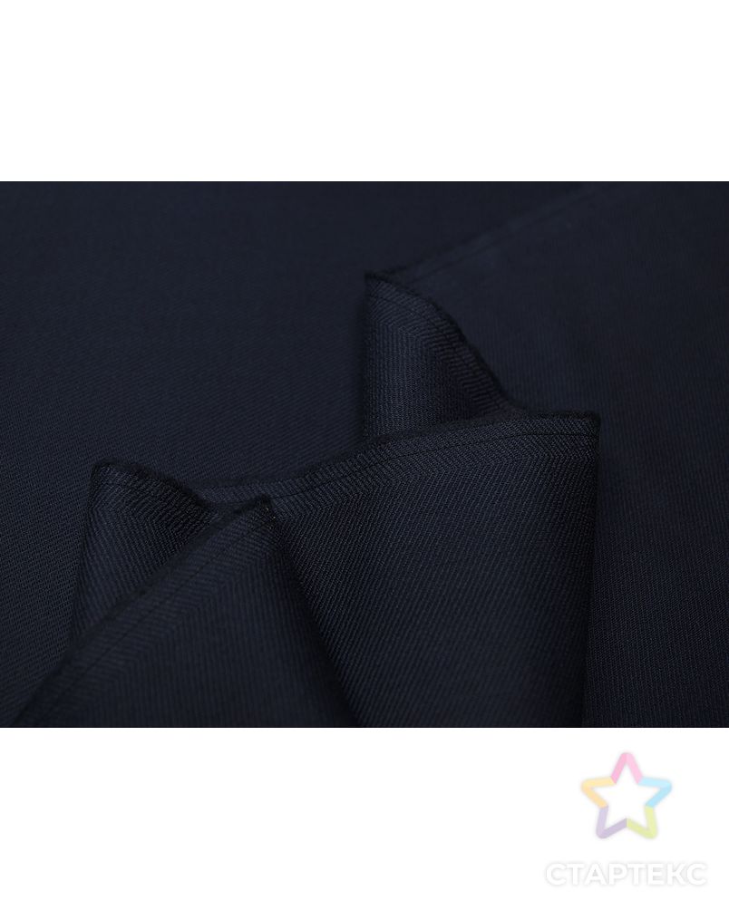 Плотная 2х сторонняя костюмная ткань цвета темно-синей полночи (478 гр/м2) арт. ГТ-3715-1-ГТ0000341 4