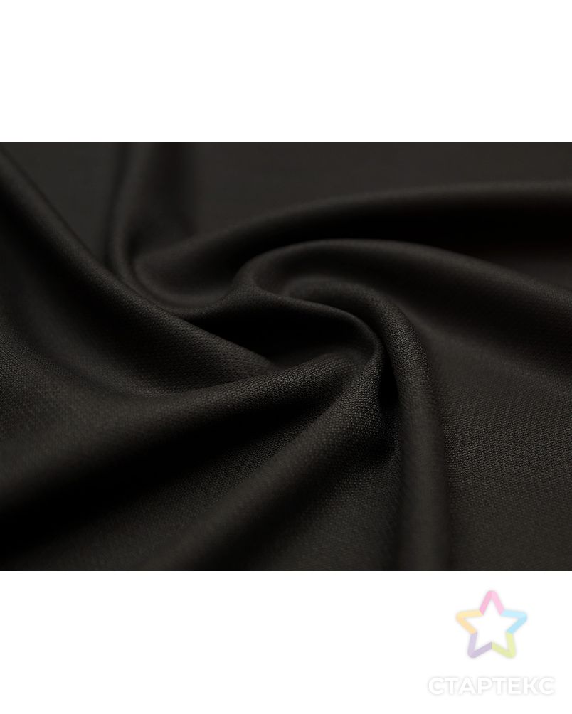 Костюмная ткань с текстурной поверхностью цвета черного кофе арт. ГТ-3723-1-ГТ0000350 1