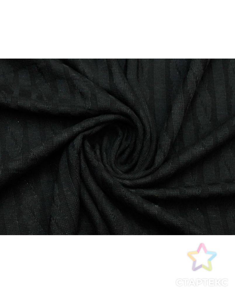 Трикотаж с фактурой "лапша-косичка", цвет черный арт. ГТ-9002-1-ГТ-36-10912-1-38-1 1