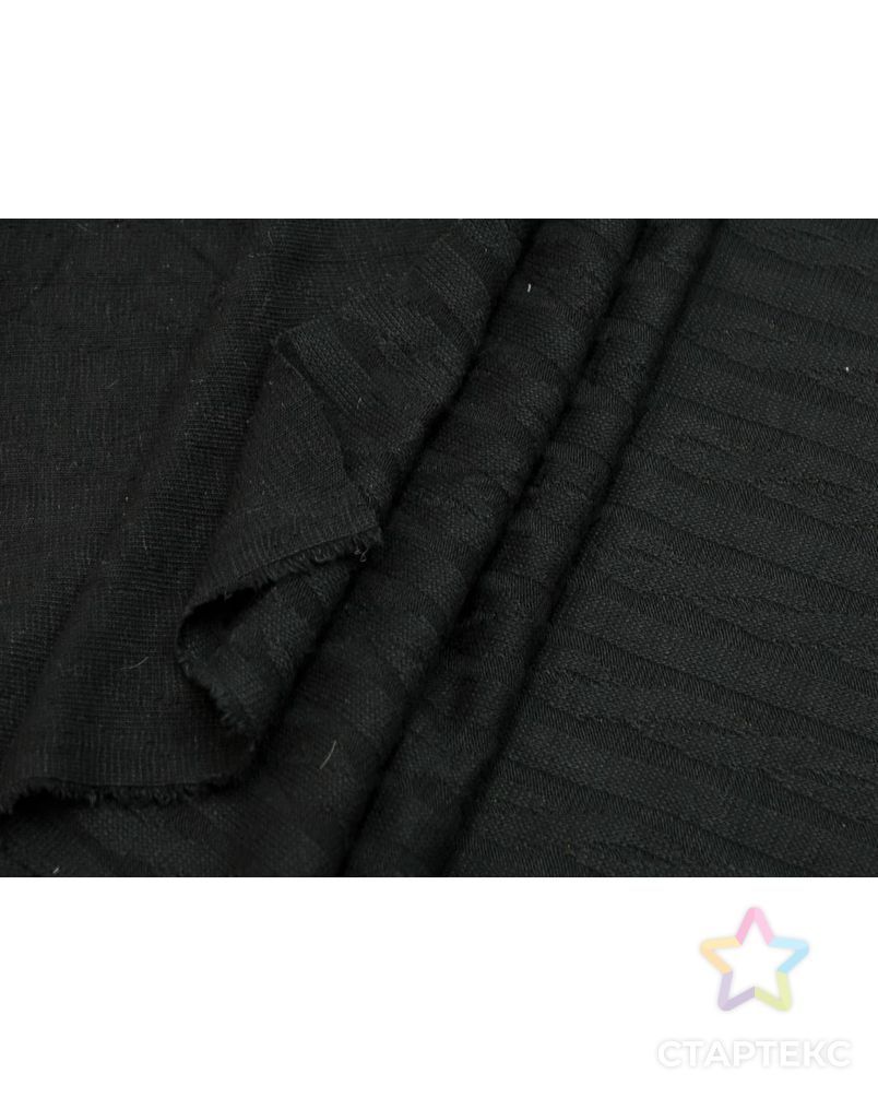 Трикотаж с фактурой "лапша-косичка", цвет черный арт. ГТ-9002-1-ГТ-36-10912-1-38-1 4