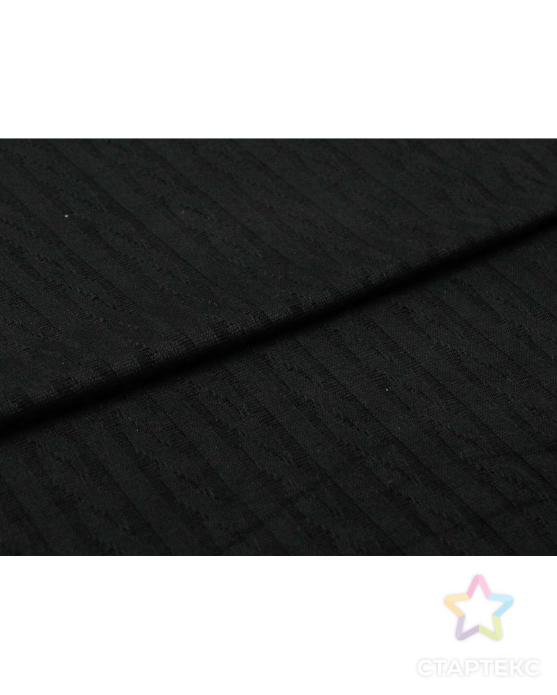 Трикотаж с фактурой "лапша-косичка", цвет черный арт. ГТ-9002-1-ГТ-36-10912-1-38-1 6