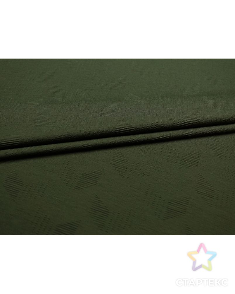 Плотный трикотаж текстурным рисунком шеврон цвета темный хаки арт. ГТ-5049-1-ГТ-36-6689-14-36-1
