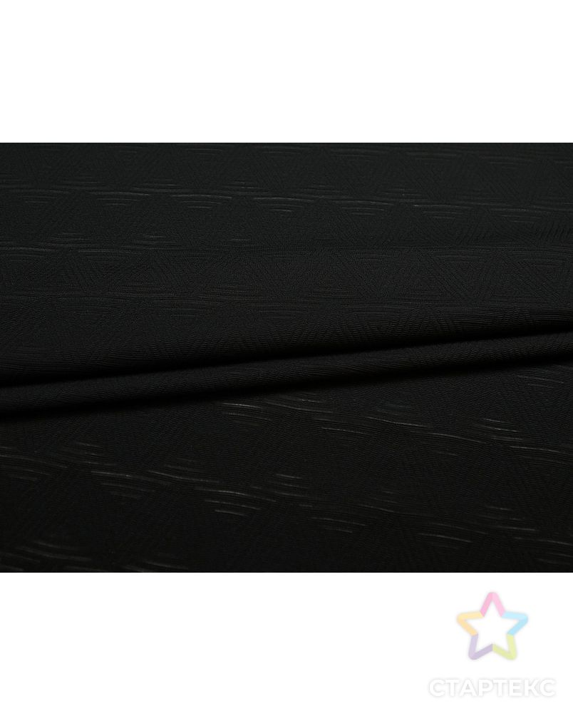 Трикотаж с текстурой "треугольники", черный цвет арт. ГТ-5411-1-ГТ-36-7128-14-38-1 3