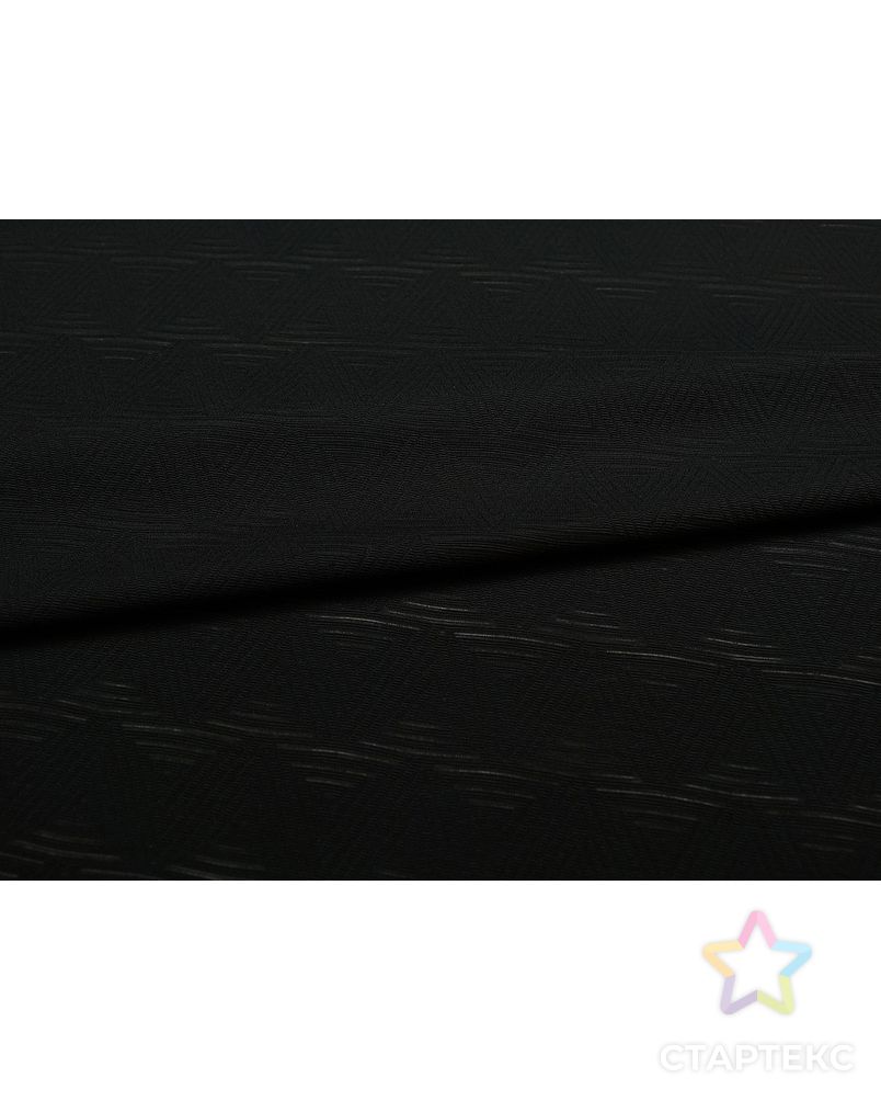 Трикотаж с текстурой "треугольники", черный цвет арт. ГТ-5411-1-ГТ-36-7128-14-38-1 5