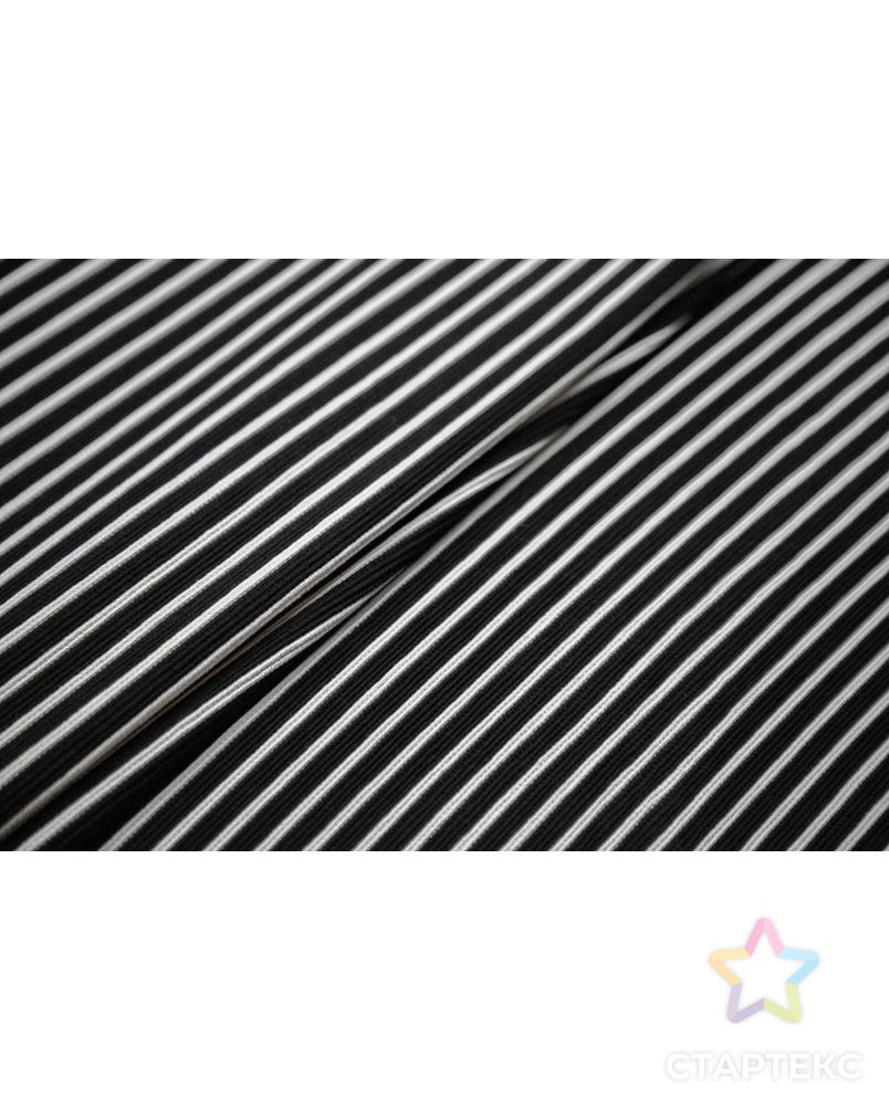 Трикотаж в горизонтальную полоску, черно-белый цвет арт. ГТ-6926-1-ГТ-36-8767-3-37-3 2