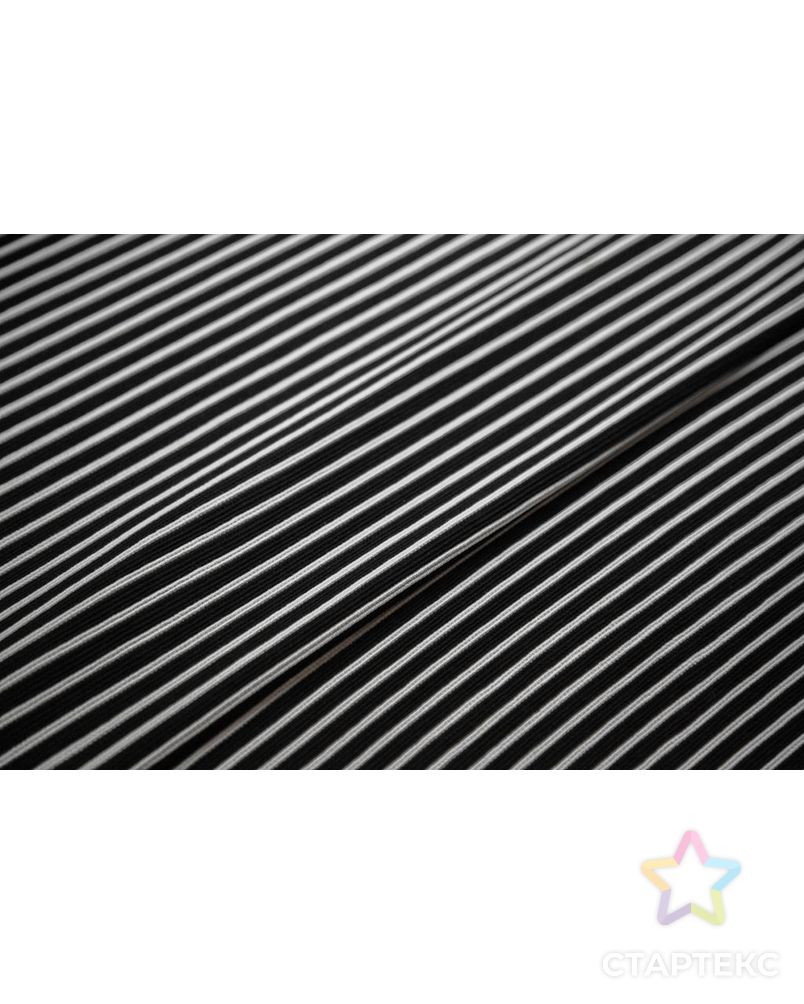 Трикотаж в горизонтальную полоску, черно-белый цвет арт. ГТ-6926-1-ГТ-36-8767-3-37-3 6
