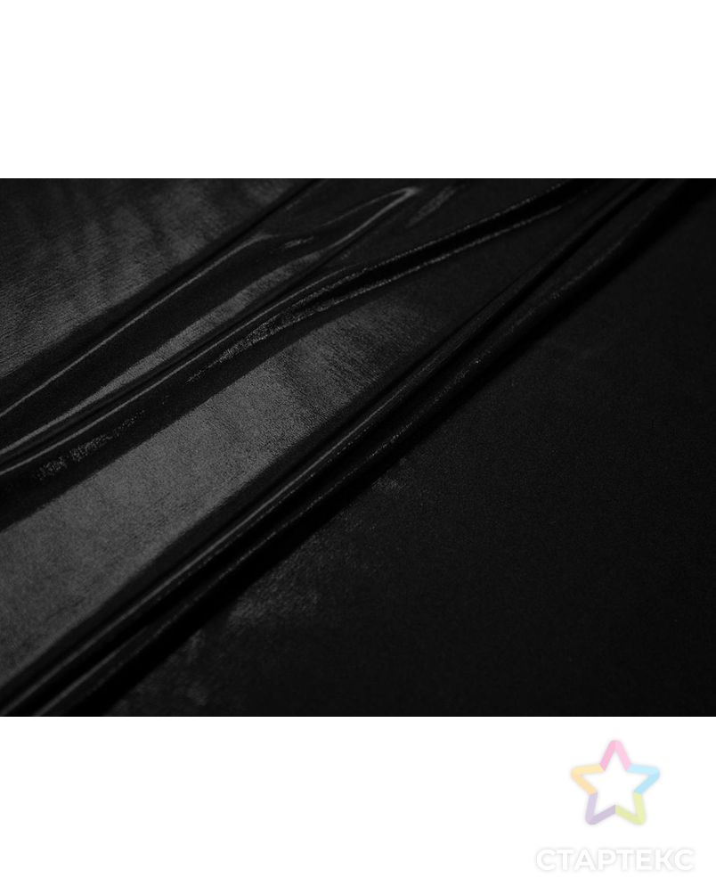 Трикотаж с эффектом "жидкого металла", цвет черный арт. ГТ-7072-1-ГТ-36-8945-1-38-1 2