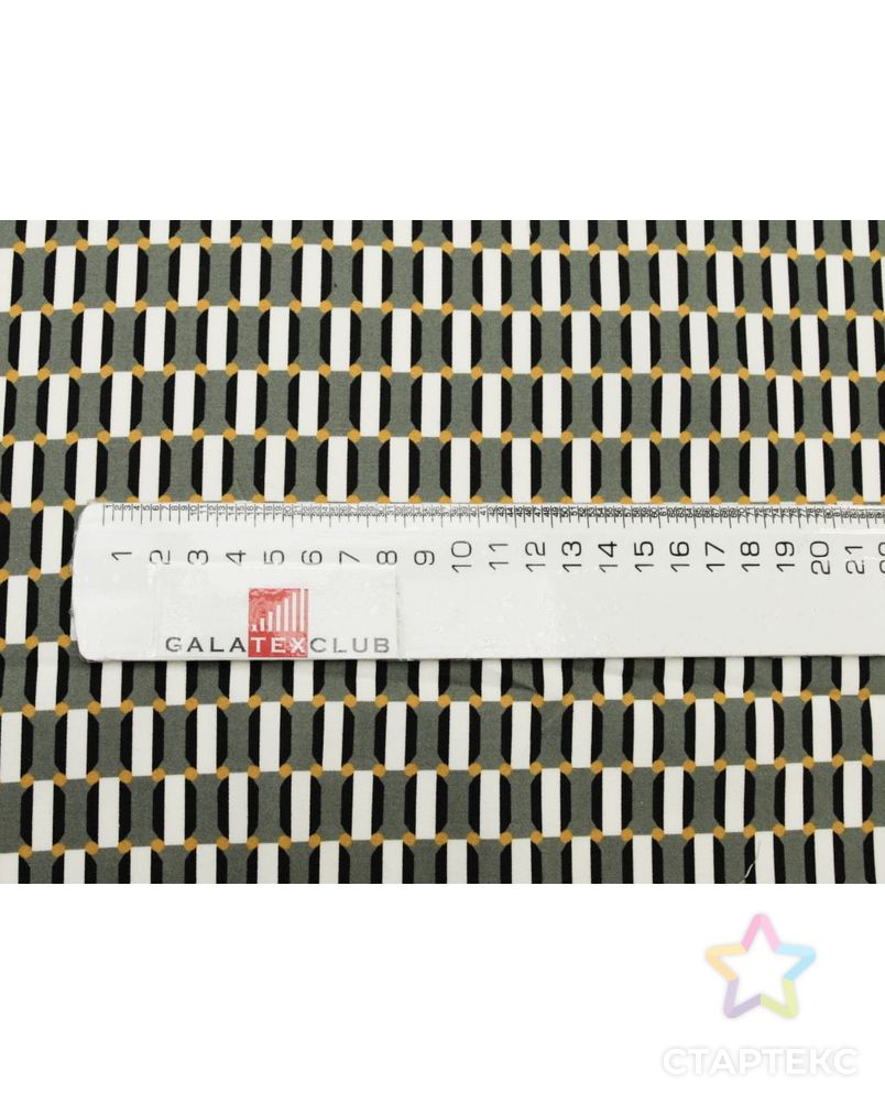 Костюмно-плательный хлопок с геометрическим рисунком, цвет черно-серый арт. ГТ-8746-1-ГТ-38-10640-14-21-1 7