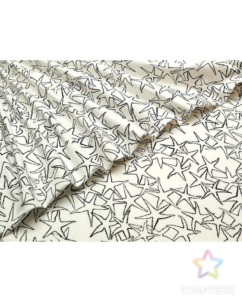 Хлопковая ткань черно-белого цвета с морскими звездами арт. ГТ-5101-1-ГТ-38-6772-2-37-1