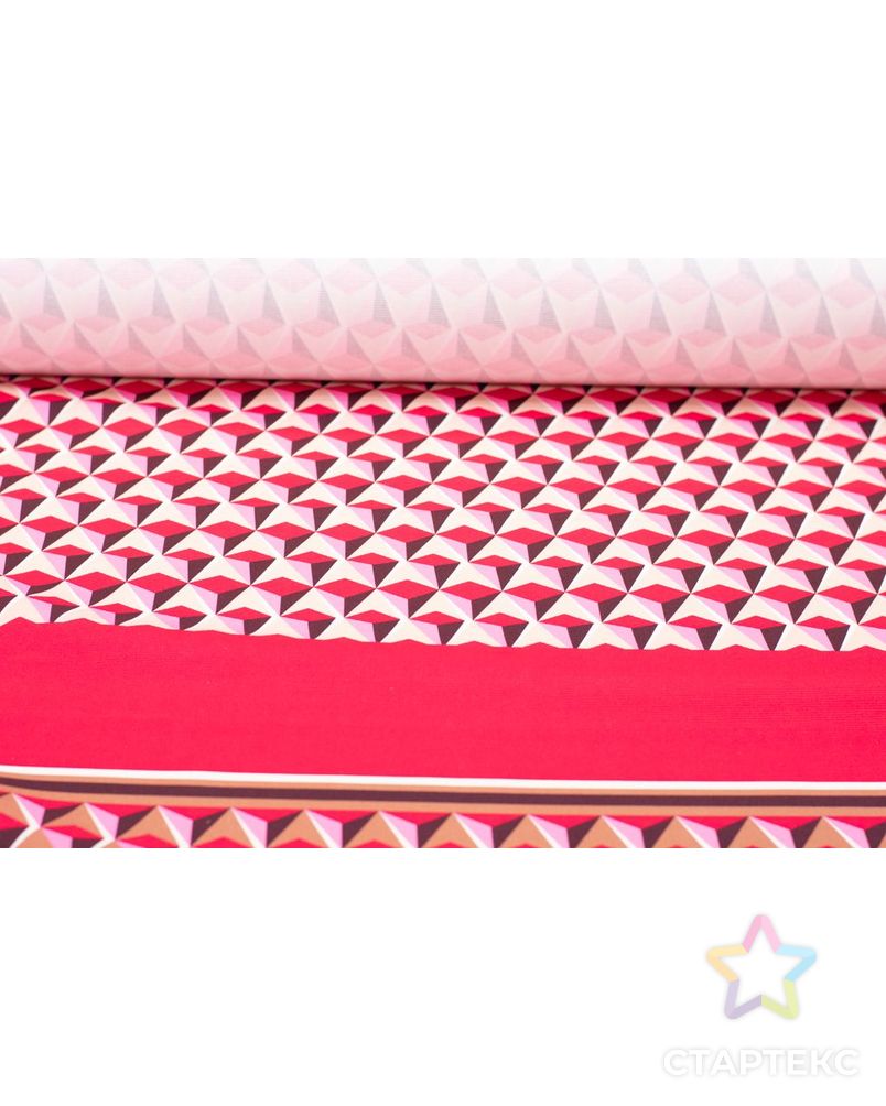 Костюмно-плательный хлопок с рисунком "Калейдоскоп", розово-бежевый цвет, купон 1.2 м арт. ГТ-5847-1-ГТ-38-7547-14-21-1