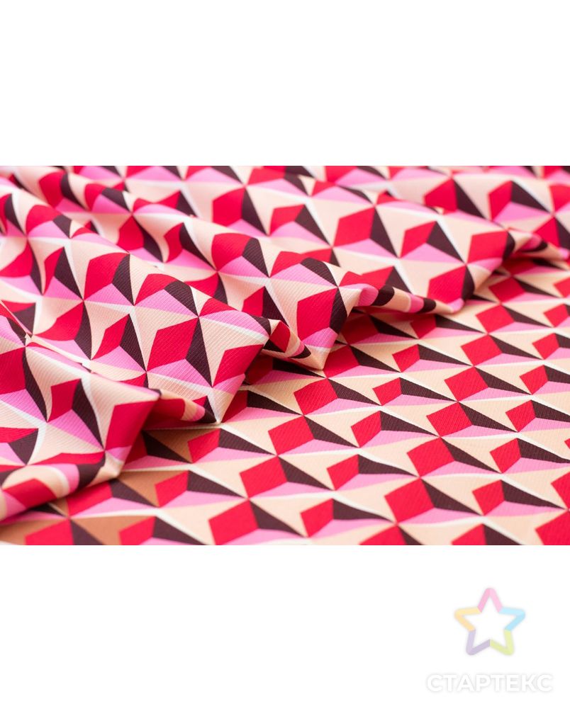 Костюмно-плательный хлопок с рисунком "Калейдоскоп", розово-бежевый цвет, купон 1.2 м арт. ГТ-5847-1-ГТ-38-7547-14-21-1 7