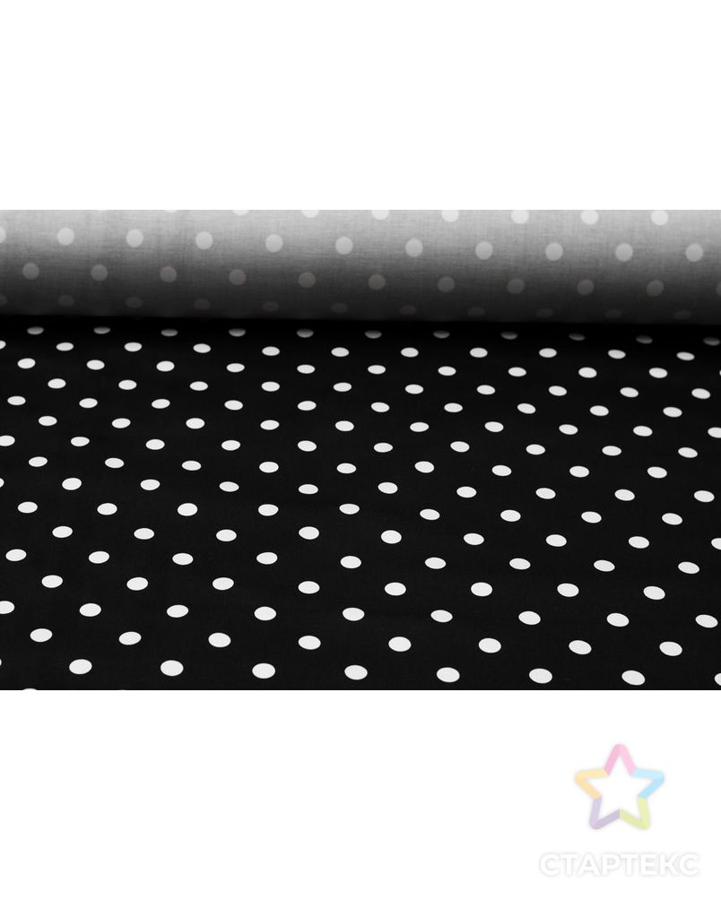 Костюмно-плательный хлопок с белым горохом на черном фоне арт. ГТ-6209-1-ГТ-38-7965-9-37-1 2