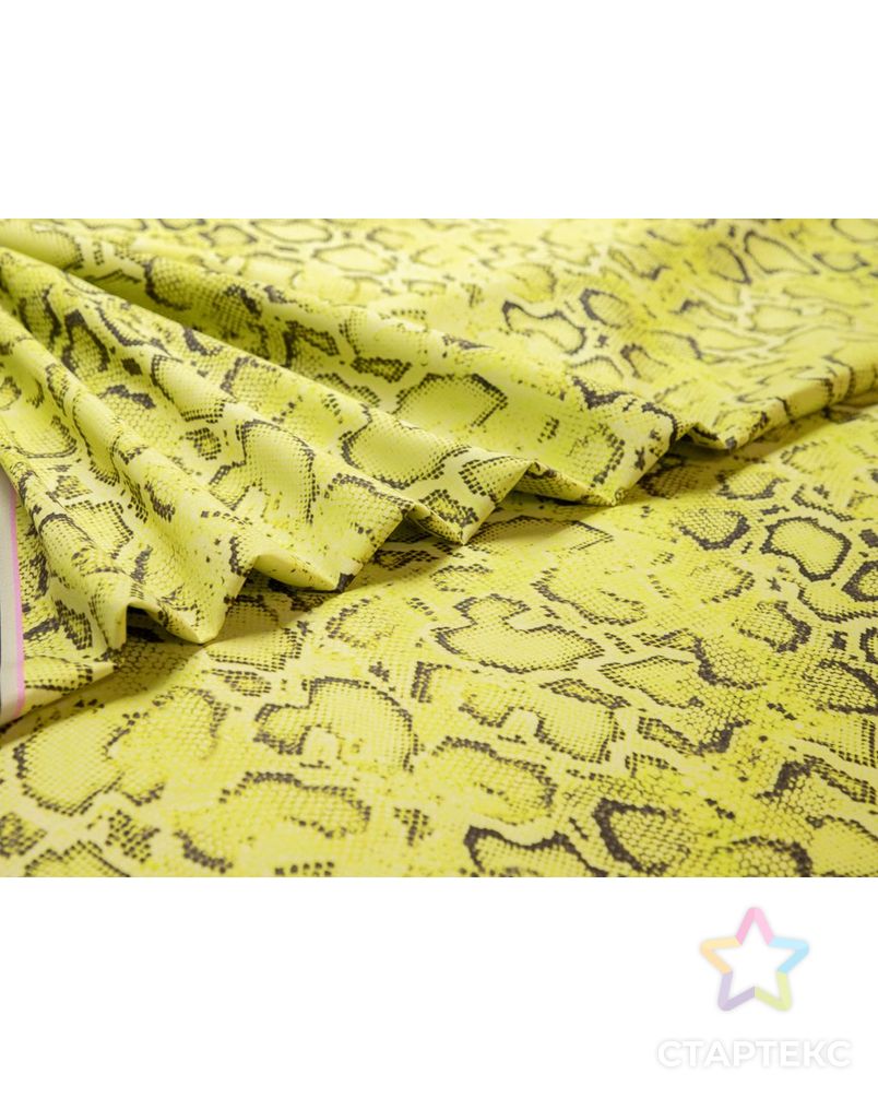 Хлопок рубашечно-плательный с рисунком "Рептилия" с лампасом по одному краю, цвет желто-зеленый арт. ГТ-7391-1-ГТ-38-9251-13-21-1 3