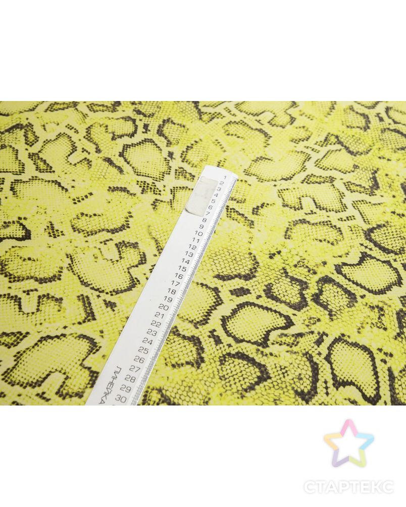 Хлопок рубашечно-плательный с рисунком "Рептилия" с лампасом по одному краю, цвет желто-зеленый арт. ГТ-7391-1-ГТ-38-9251-13-21-1 7