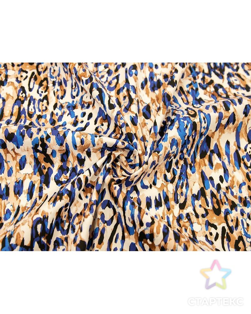 Хлопок рубашечно-плательный с абстрактным рисунком, сине-коричневый цвет арт. ГТ-7902-1-ГТ-38-9717-2-21-1 1