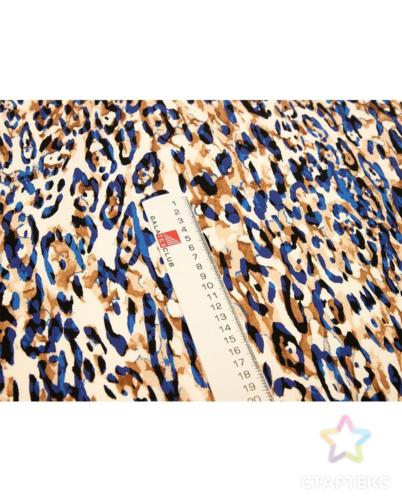Хлопок рубашечно-плательный с абстрактным рисунком, сине-коричневый цвет арт. ГТ-7902-1-ГТ-38-9717-2-21-1 7