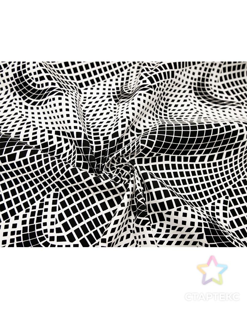 Хлопок рубашечно-плательный с рисунком "Геометрия",  цвет черно-белый арт. ГТ-7903-1-ГТ-38-9718-14-37-1 1