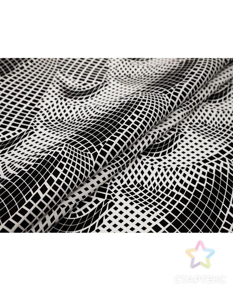 Хлопок рубашечно-плательный с рисунком "Геометрия",  цвет черно-белый арт. ГТ-7903-1-ГТ-38-9718-14-37-1 2