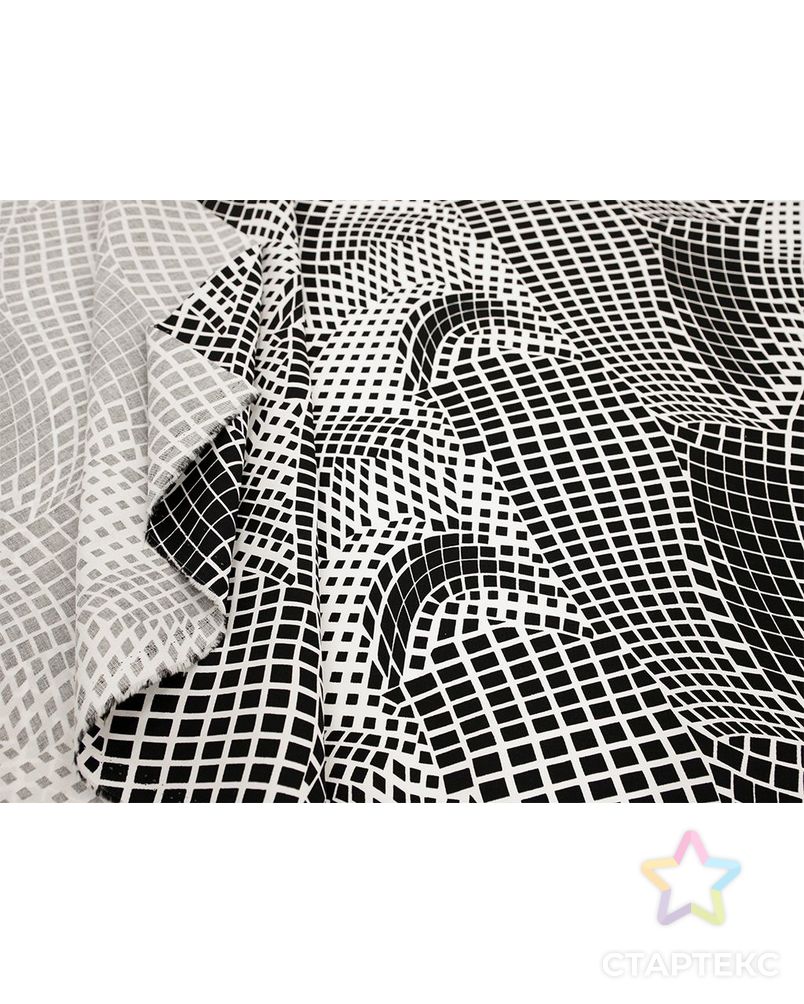 Хлопок рубашечно-плательный с рисунком "Геометрия",  цвет черно-белый арт. ГТ-7903-1-ГТ-38-9718-14-37-1 5