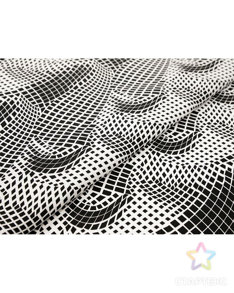 Хлопок рубашечно-плательный с рисунком "Геометрия",  цвет черно-белый арт. ГТ-7903-1-ГТ-38-9718-14-37-1 6
