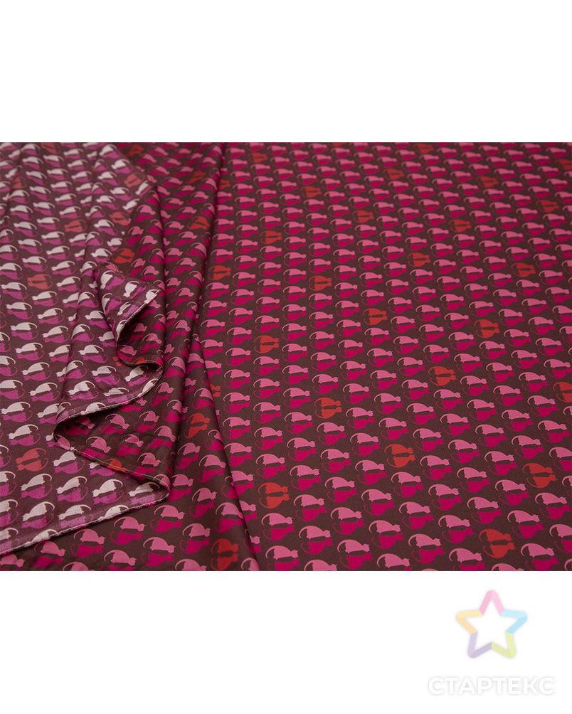 Блузочно-плательный шелк твил с рисунком "Кошечки", в розовых тонах арт. ГТ-8339-1-ГТ-39-10206-13-21-1 5