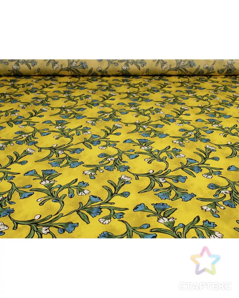 Блузочно-плательный шелк креповый "Цвета" на желтом фоне арт. ГТ-8898-1-ГТ-39-10763-10-21-1 - рис. 4