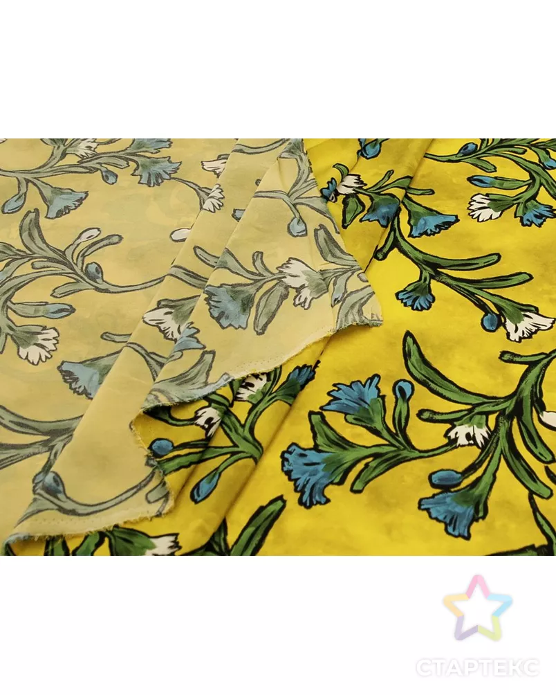 Блузочно-плательный шелк креповый "Цвета" на желтом фоне арт. ГТ-8898-1-ГТ-39-10763-10-21-1 - рис. 5