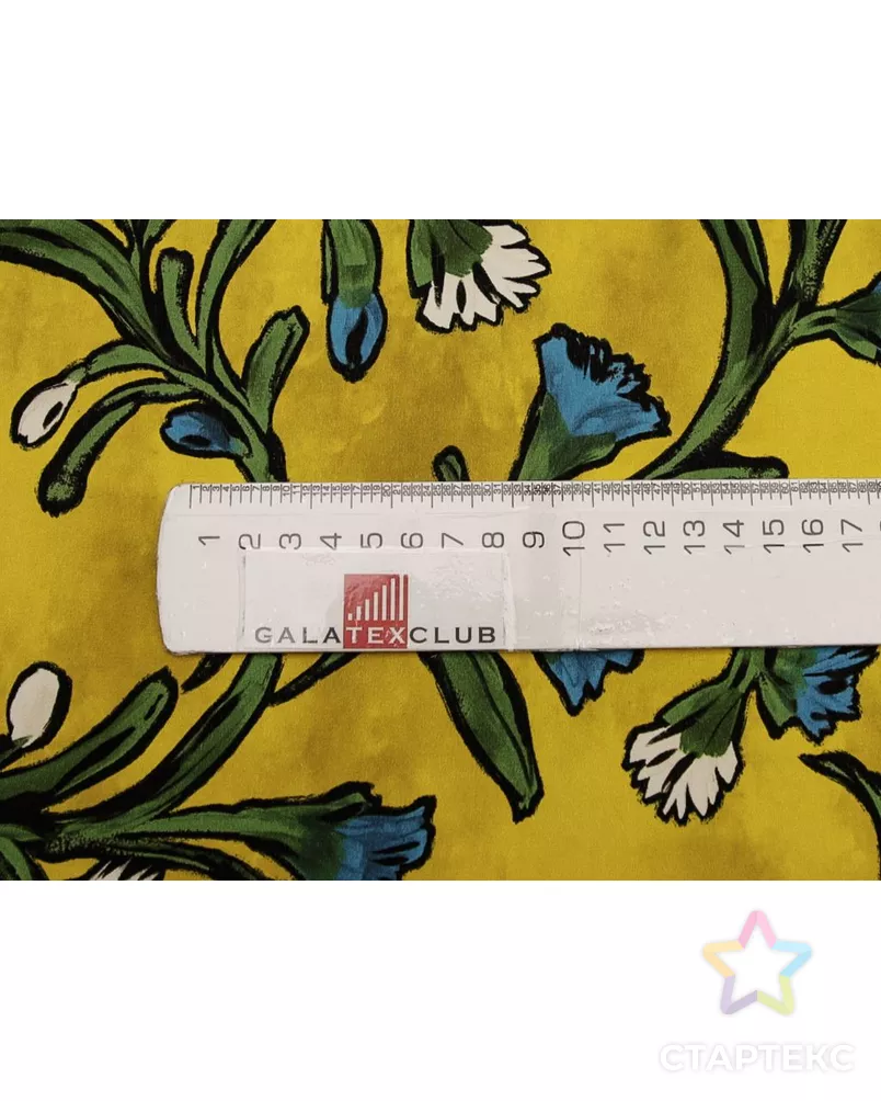 Блузочно-плательный шелк креповый "Цвета" на желтом фоне арт. ГТ-8898-1-ГТ-39-10763-10-21-1 - рис. 7